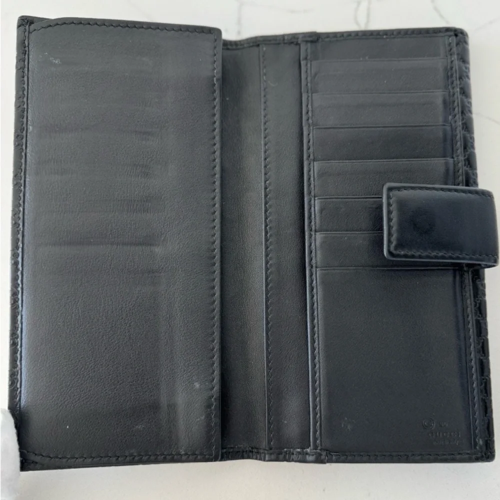 Authentic Gucci GG Guccissima Leather Black Long Wallet FULL INCLUSION W COA EUC - Picture 8 of 8